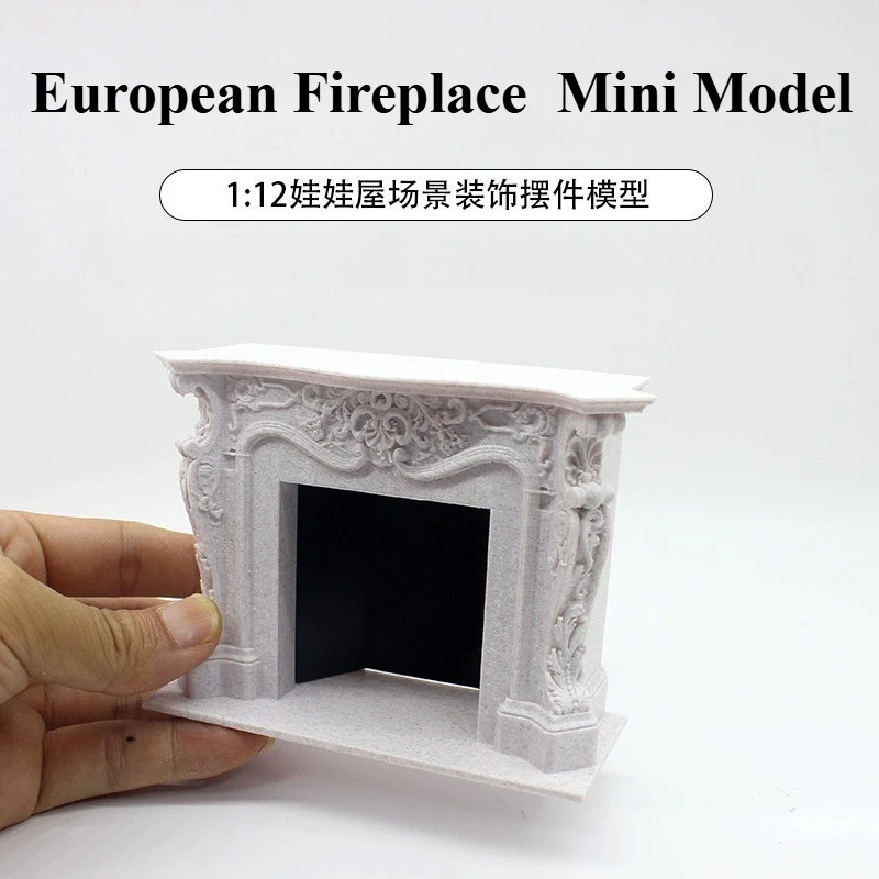 1:12 Scale Dollhouse Miniature Fireplace, European Vintage Style, Miniature Furniture Scene Decor - Trending Hot Search