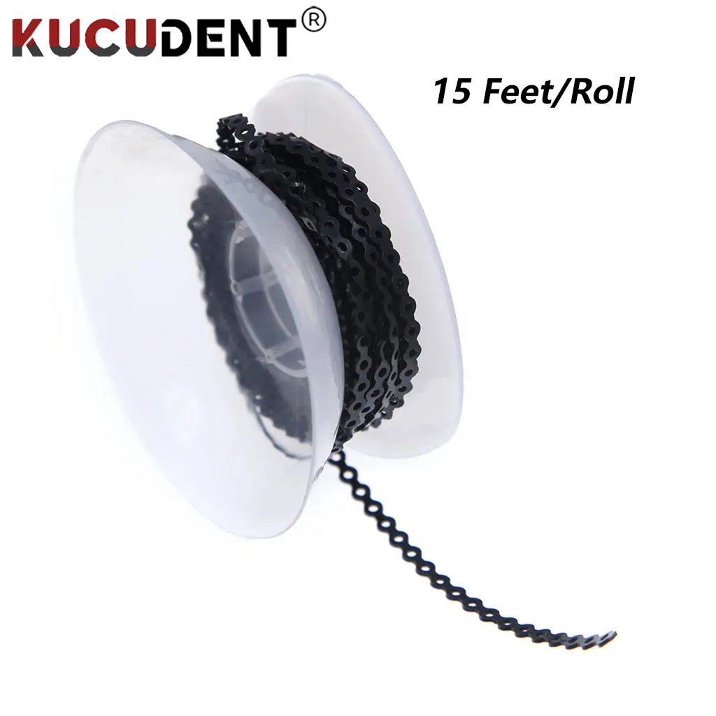 15Feet/Roll Dental Orthodontics Elastic Power Chain for Braces Rubber Band Leagues Ultra Powerchains Continuous Long Short Types