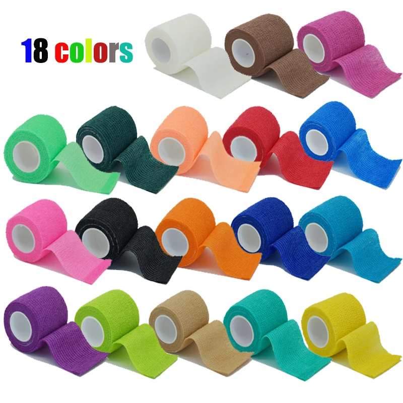1 Rolle 2.5/5/10cm * 4,8 m elastischer Verband Selbst klebender atmungsaktiver elastischer Verband zum Befestigen von Fingern, Handgelenken und Beinen