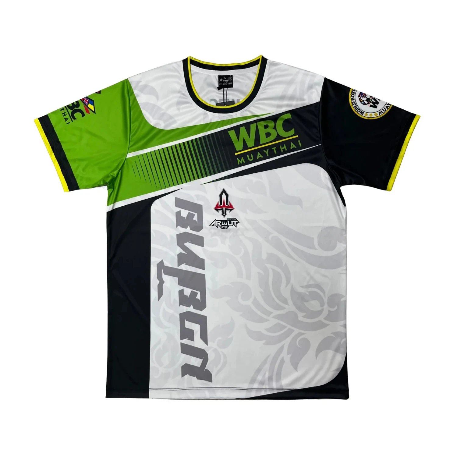 

Футболка для команды WBC по муай-тай, с традиционным тайским орнаментом, тренировочная футболка для спаррингов и турниров, для практикующих тайского бокса.