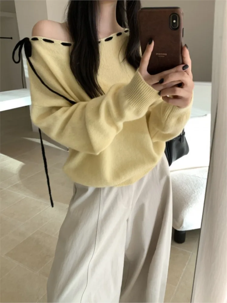 

Winter Clothes Woman Pulls Femmes Drawstring Sweater Casual Pullover Comfortable Sweater For Women All-match Loose Simple Style