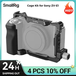 SmallRig ZV-E1 Cage Kit with Silicone Grip and Cable Clamp , Full Camera Cage Kit for Sony ZV-E1, Built-in Quick Release