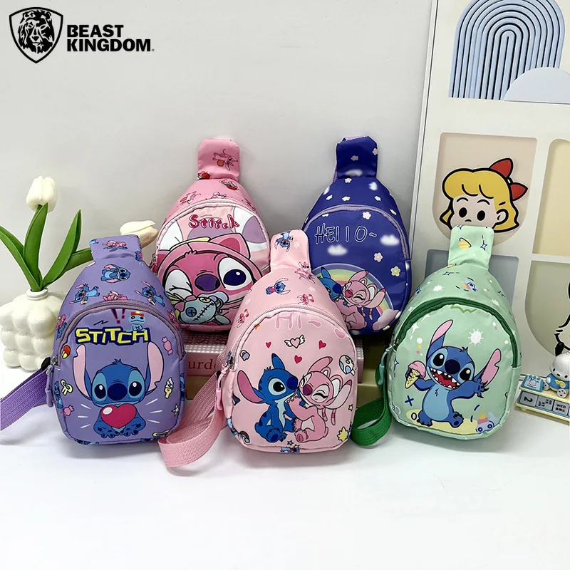 Kids Stitch Shoulder Bags Cartoon Chest Bag for Boys Girls Travel Satchel Casual Portable Totes Kawaii Backpacks Birthday Gifts