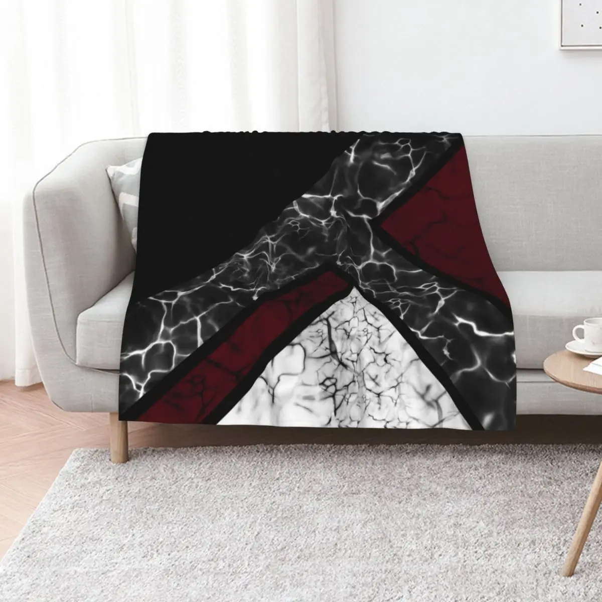 Maroon Black Marble Throw Blanket Shaggy Moving Luxury Brand Thermals For Travel Giant Sofa Large Blankets