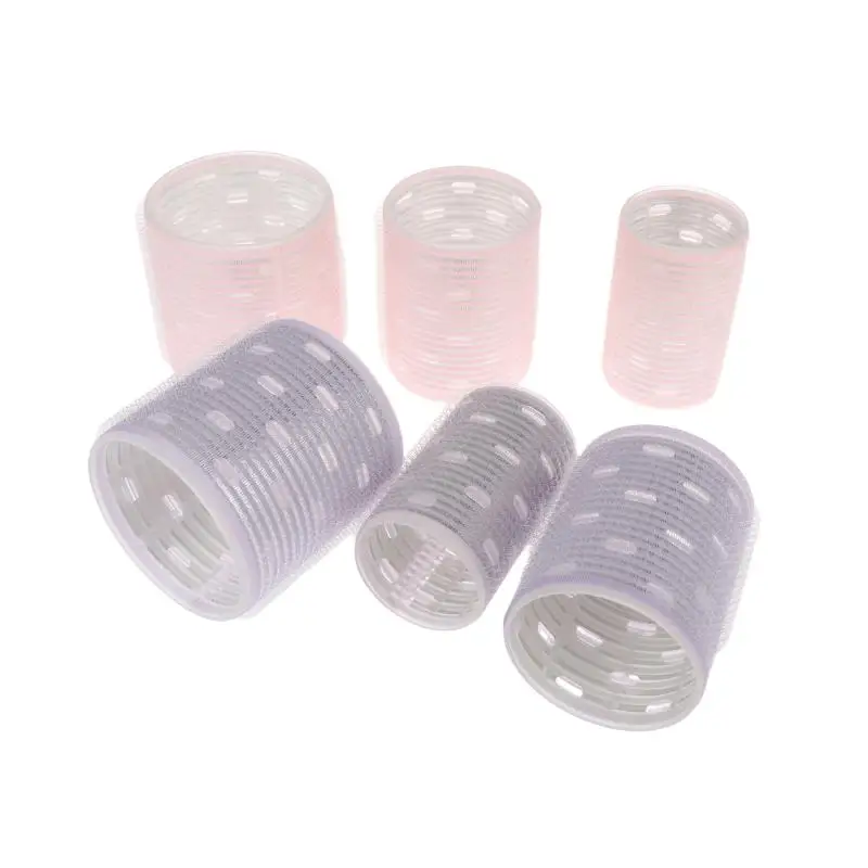8Pcs Bangs Styling Roller Set Aluminium Silver Core Self Grip Hair Curlers for DIY Volume Easy Hairdressing view 3