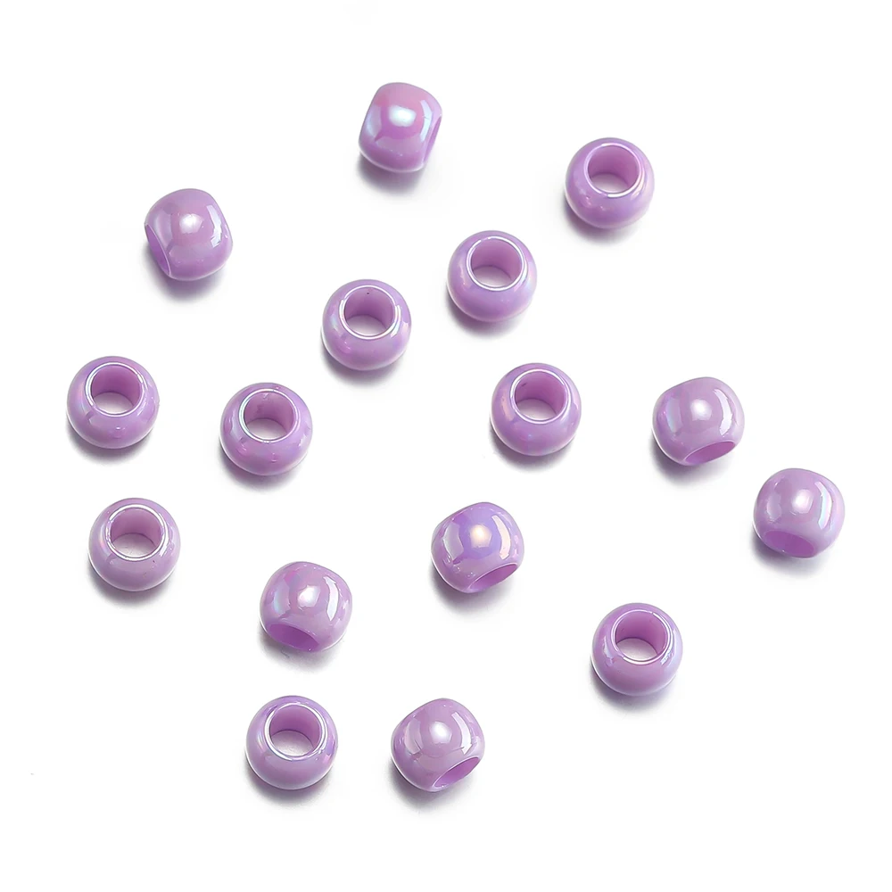 100 teile/beutel Acryl AB Farbe Rocailles Glitter Spacer Perlen Mit Großem Loch Für DIY Nähen Armband Halskette Machen Zubehör – Detail 9