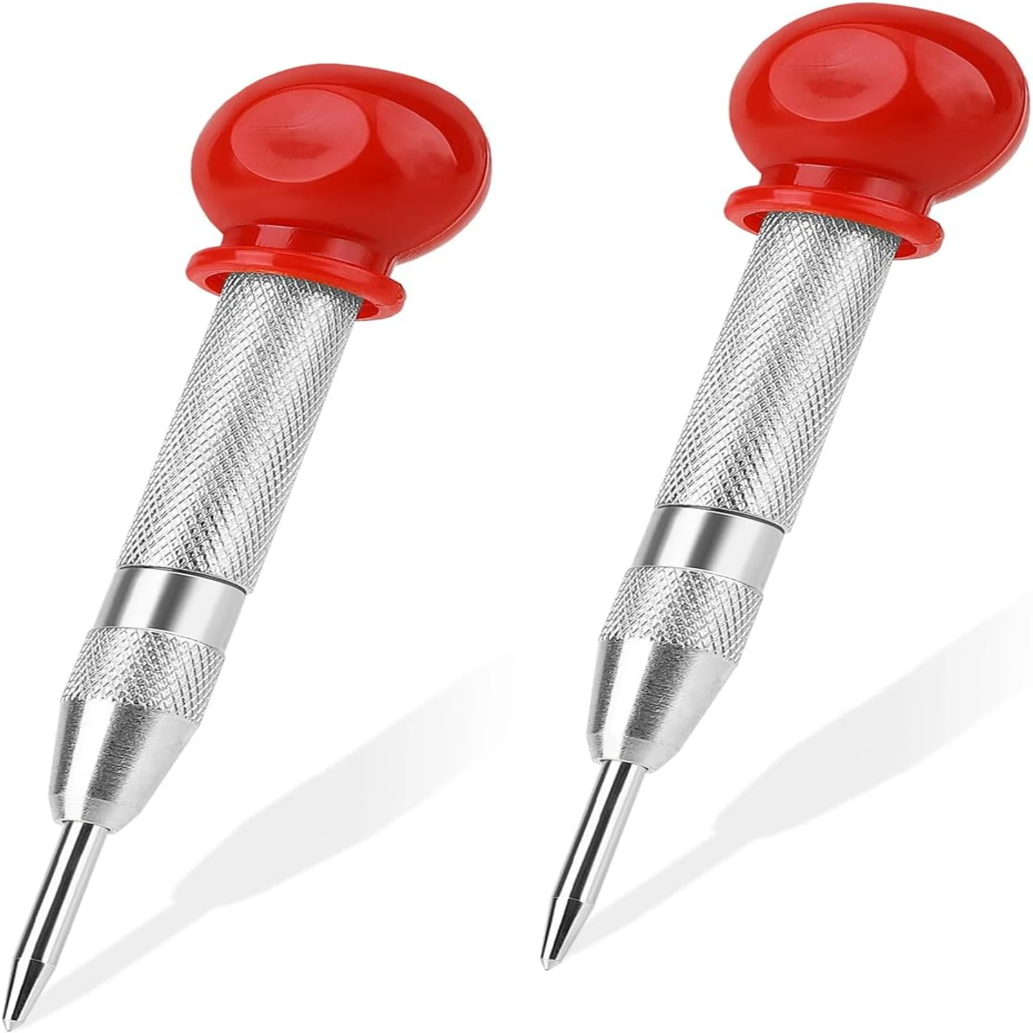 Efficient and Durable 2 Pack Spring-Loaded Automatic Center Punches for Precise Hole Marking on Metal, Wood, Glass, and Plastic