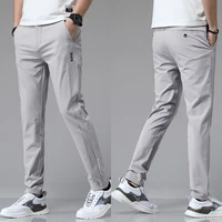 5 couleurs printemps été Ultra-mince hommes Stretch mince pantalon droit décontracté de haute qualité mode respirant Golf sport pantalon 1