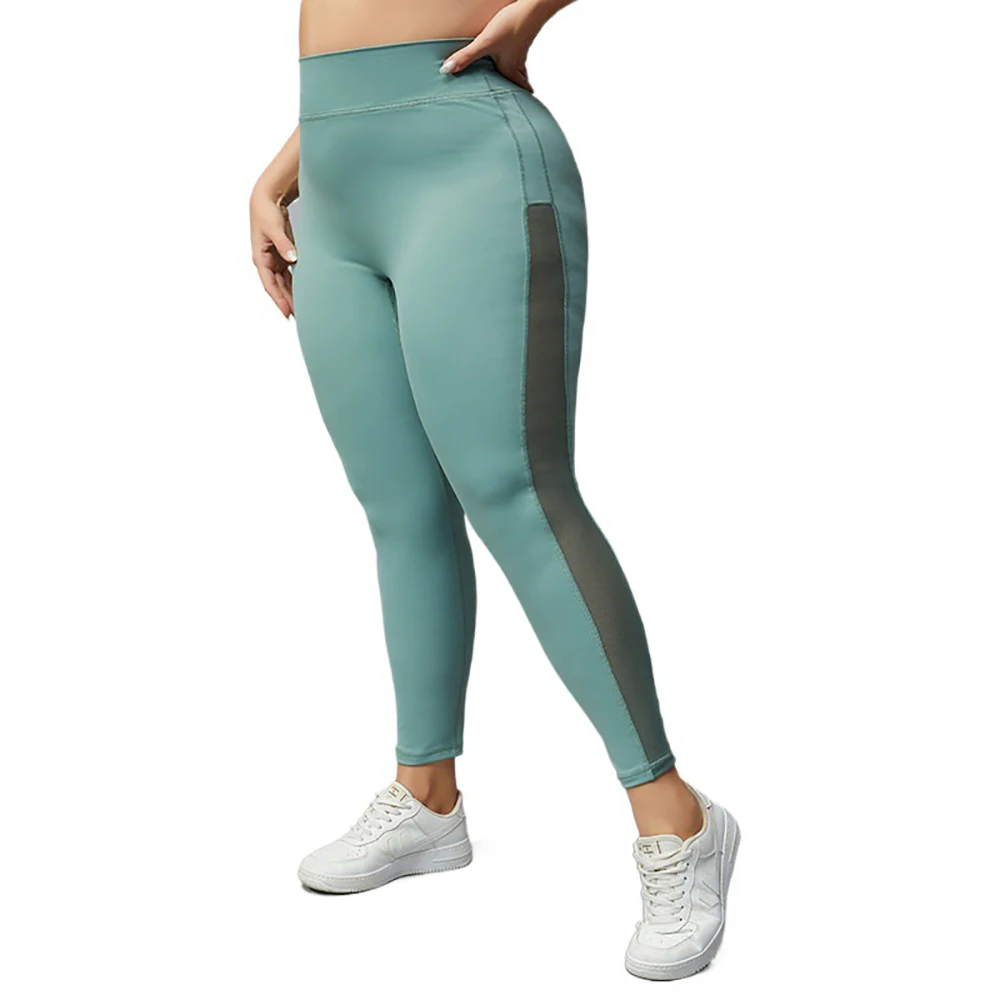 Plus Size Leggings Women Peach Hip Tight-fitting Pants Female Mesh Stitching Fitness Seamless Booty Lifting Trousers