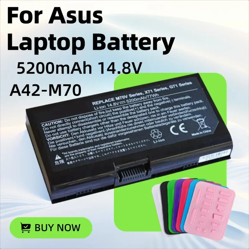 

5200mAh 14.8V A42-M70 Laptop Battery for Asus M70 M70SA M70V M70VM G71 G71V G71G G71GX G71VG N70SV N90SV X71 X72