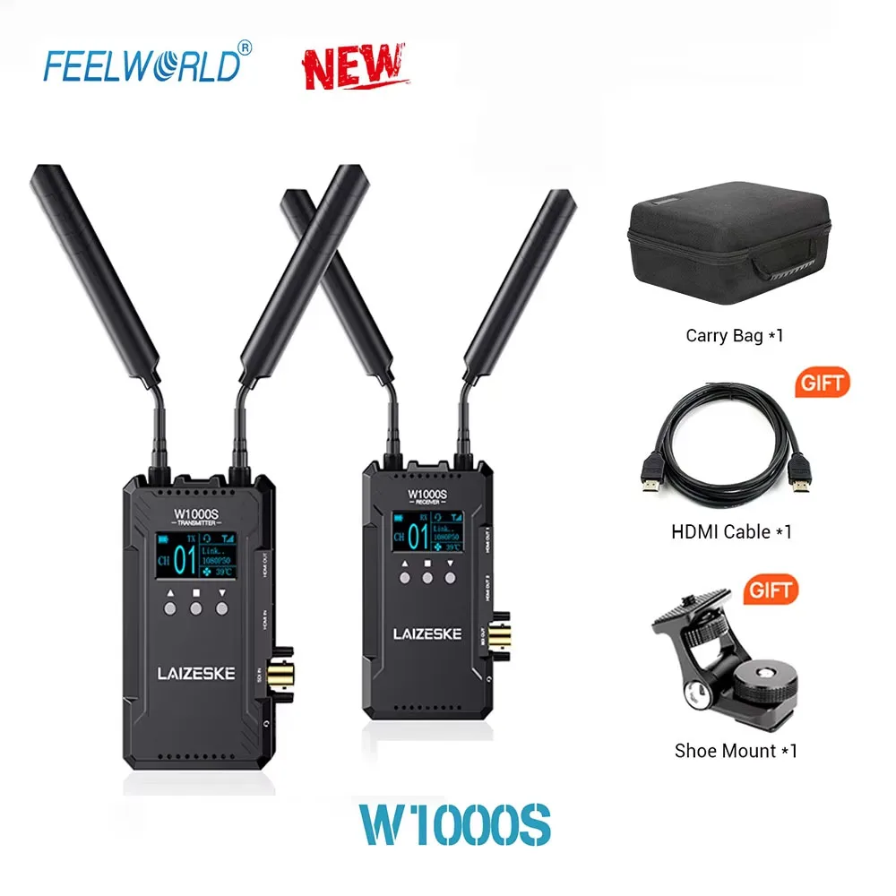 

FEELWORLD W1000S LAIZESKE 1082P HD 1000FT Dual HDMI + SDI Input And Output Wireless Video Transmission System WIth Full Duplex