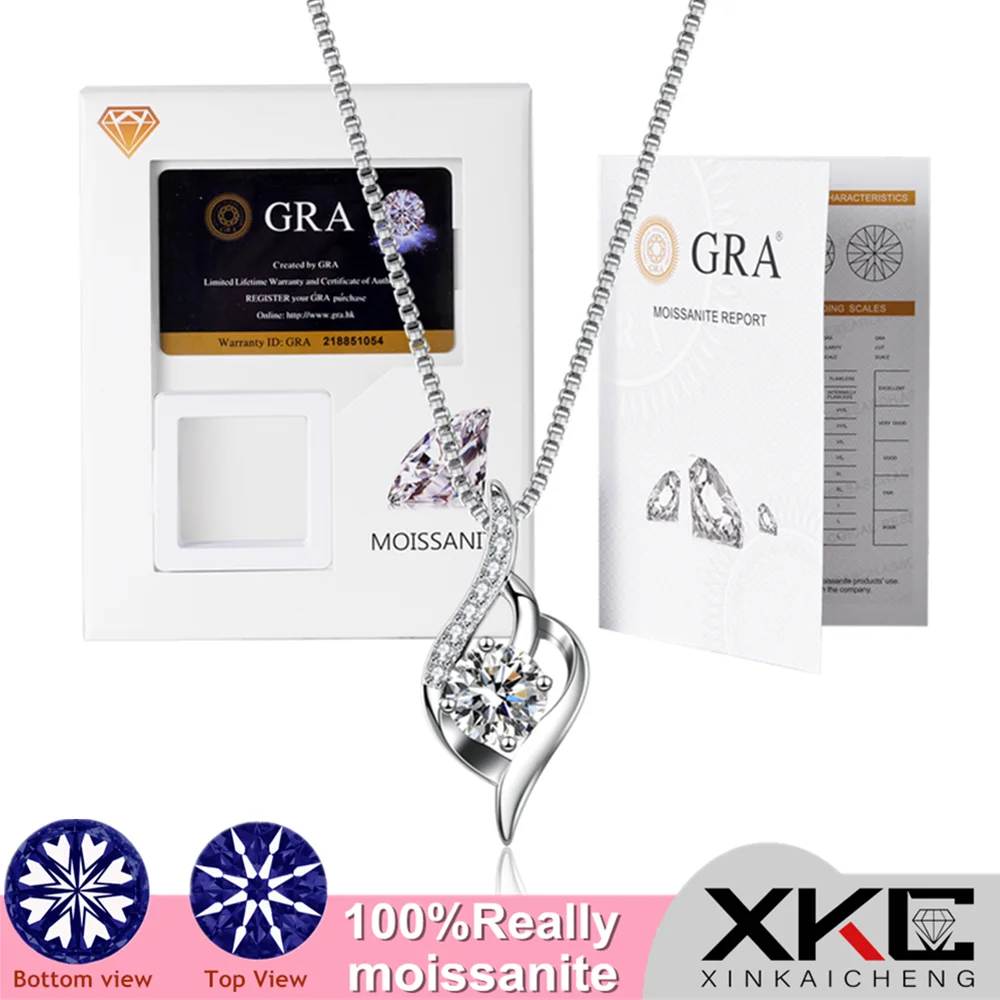 

Ожерелье с подвеской GRA moissanite, женская модная цепочка с шестью когтями, праздничная бижутерия, подарок