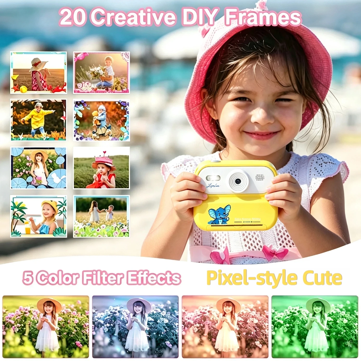 子供向けインスタントデジタルカメラ写真印刷機 ミニポータブル - Kids Early Education Photos のレビューと価格