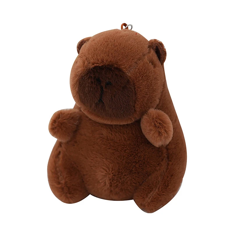 Creative Cute Capybara Plush Keychain Soft Stuffed Animal Doll Keyring Car Charms Backpack Pendant Decoration Accessories Gifts