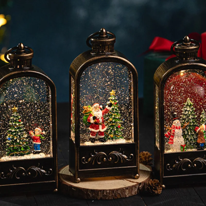 Christmas Holiday Lighting Decoration Scene Window Display Elderly Snow Festival Children's Gifts Bedroom Decoration Accessories