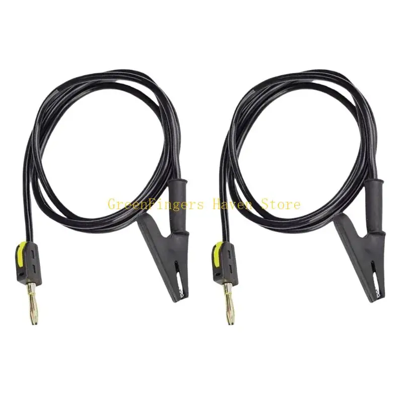 F68D 2 Pack Multimeter Leads Set 1Meter Safety Insulated Cables Clip Banana Plugs Probes For Automotive Electronics