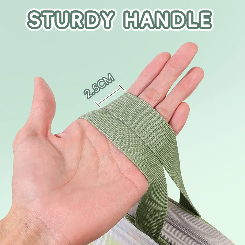 Huajie A4 Document Bag, Transparent Large Opening File Bag, Zipper-Type Large Capacity Document Storage Bag, Tote Bag, Student Book Bag, Tutoring Bag, Test Paper Bag, Mesh Subject Classification Bag, Homework Bag, Study Bag