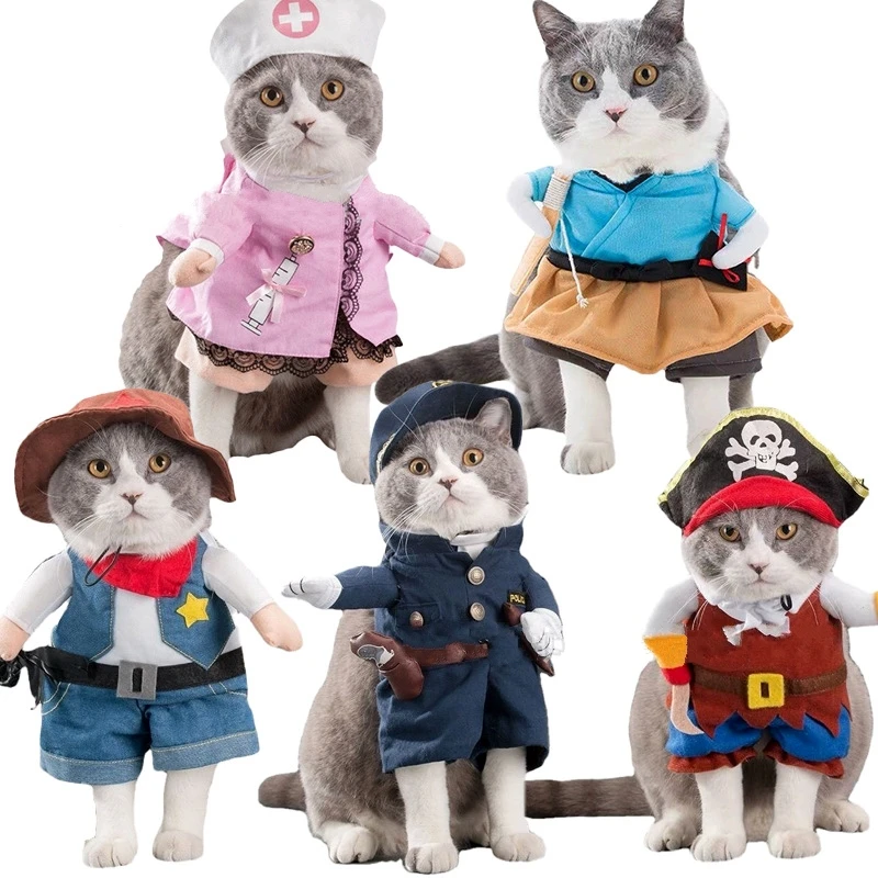 Funny Dog Clothes Pet Cat Costumes Puppy Sweatshirt Stand Up Suit Dog Cosplay Clothes Party Festival Clothing Dog Accessories