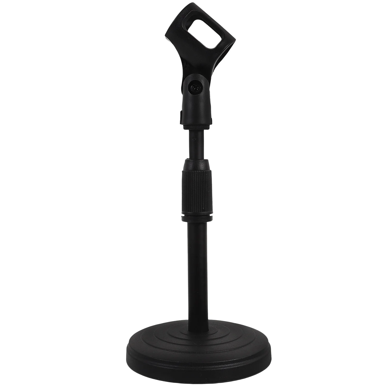 

Clip Mic for Desktop Stand Round Base Microphone Adjustable Angle Holder Bracket