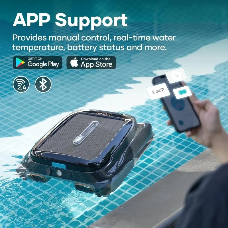 AIPER Solar Pool Skimmer Pool Surface Cleaning Robot mit APP-Unterstützung, solarbetrieben und DC-Aufladung