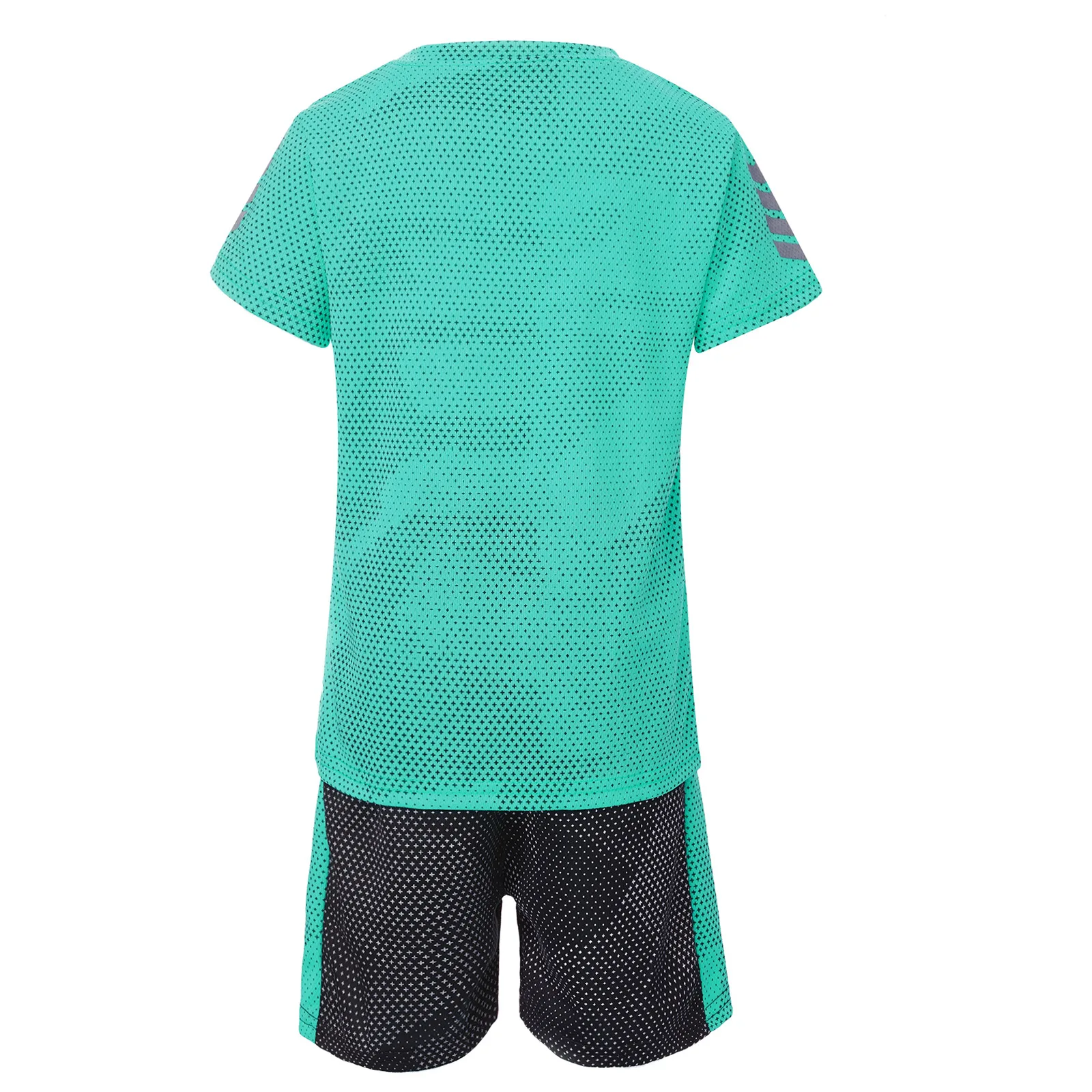 Kids Boys Quickly Dry Sport Suit Football Basketball Game Training Running Summer Sportswear Short Sleeve T-shirt Shorts Set