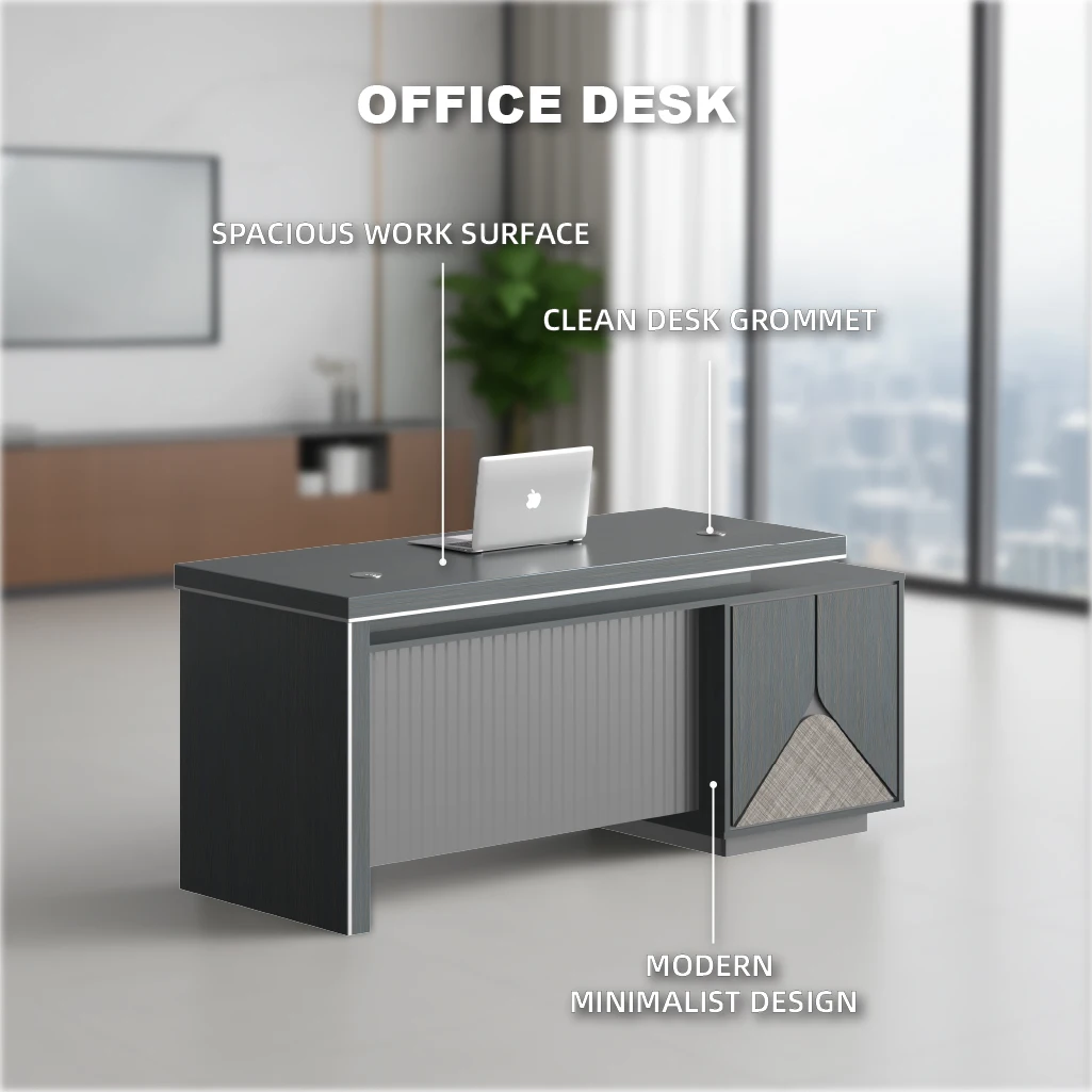 Modern Office Desk, Clean Design, Spacious Worktop, Professional Home Office Furniture, Minimalist Computer Table, 47 Inch Wide