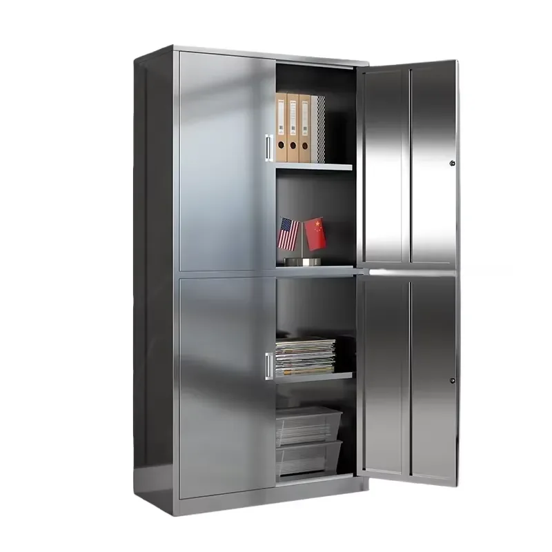 Stainless Steel Metal File Cabinet Rust-proof Lockable Large Capacity Workshop Steel Locker Storage
