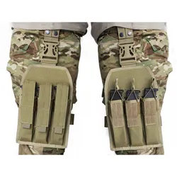 Emersongear MP7 Triple Leg Mag Pouch Tactical Thigh Magazine Bag Hunting Buckle Clip Emerson Holder Carrier For MP5 / KRISS