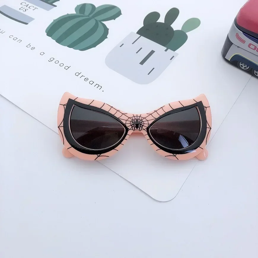 Kids Spider Sunglasses Boy Girl Cat Eye Flexible Sun Glasses UV400 Anti UVA UVB Sunshades Outdoor Goggles