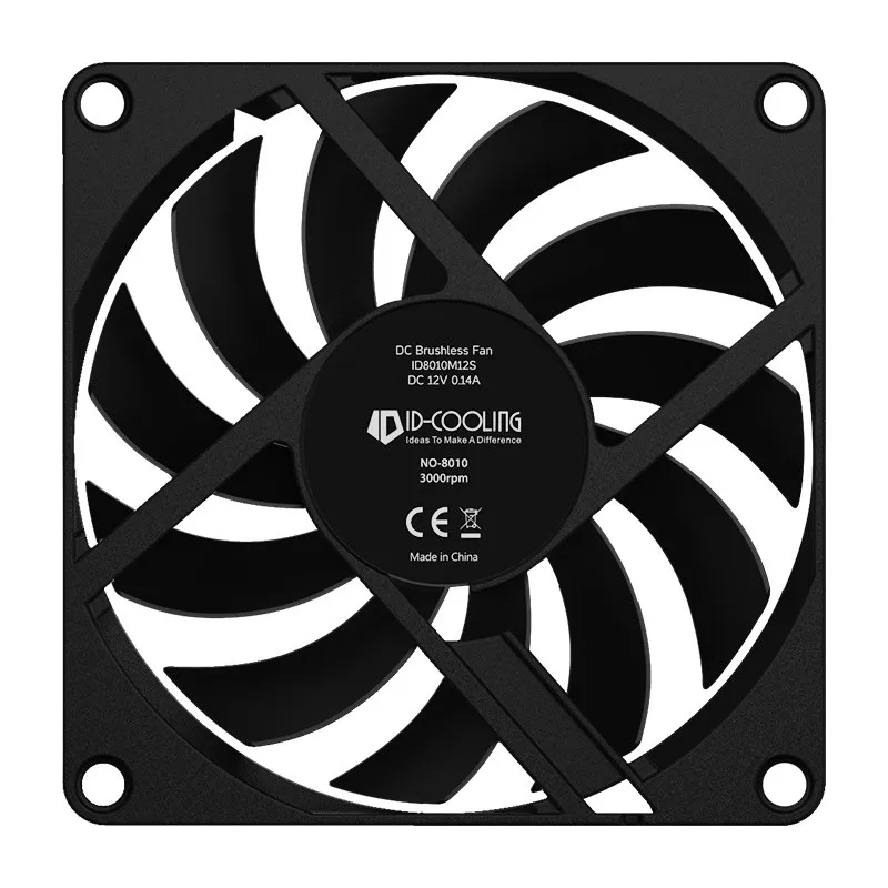 ID-COOLING NO-8010-PWM Case Fan 80mm 4Pin PWM Ultra-Thin CPU Cooling Fan 800-3000RPM Hydraulic Bearing PC Computer Ventilator