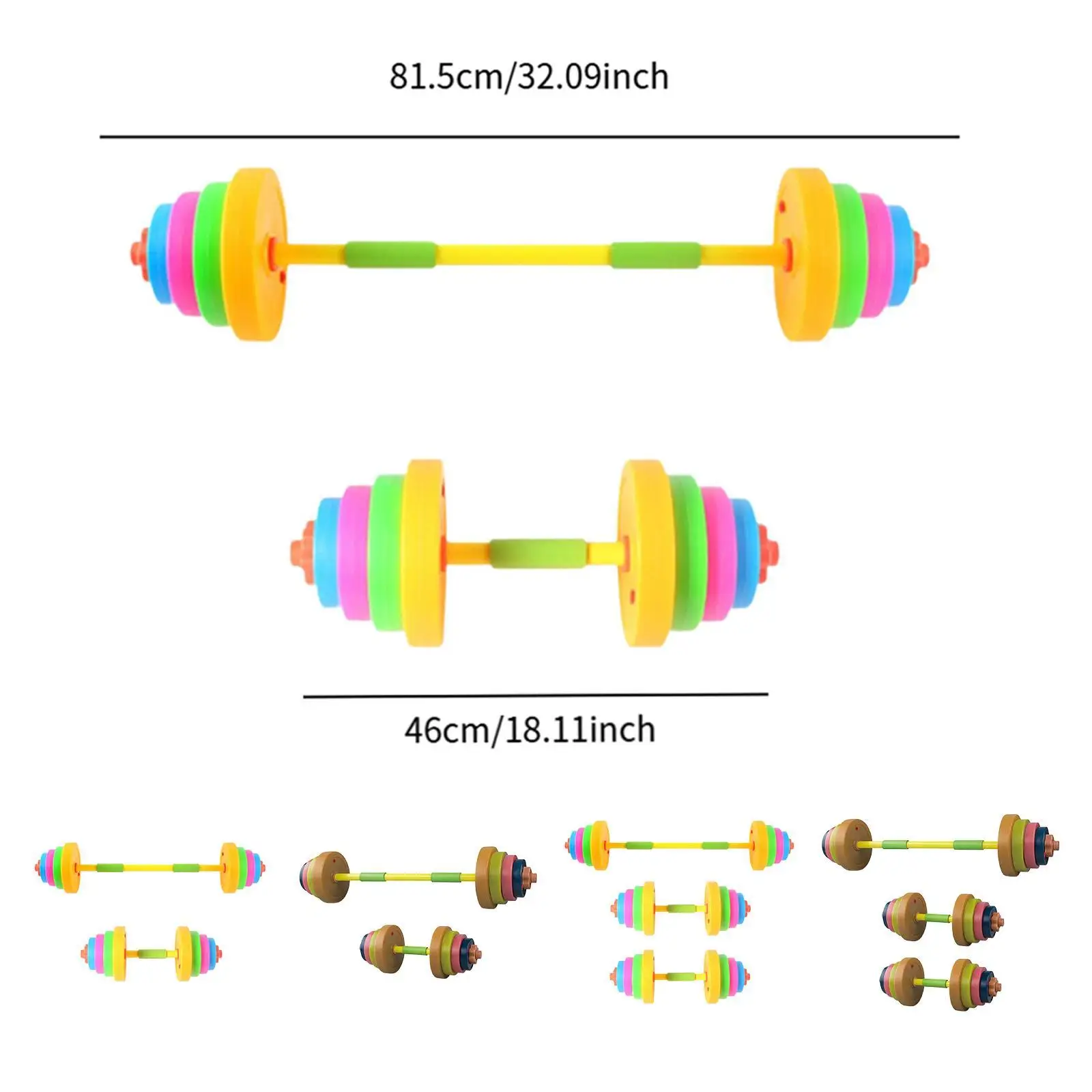 Kids Toys Dumbbells and Barbell Strength Training Equipment Adjustable Fill
