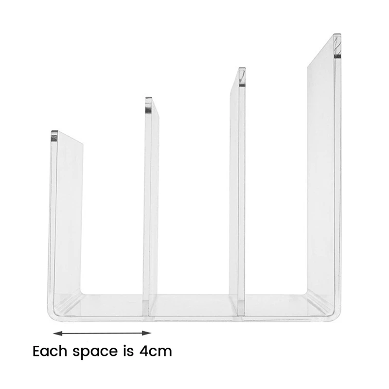 1 PCS File Holder 3 Sections Vertical Desktop Organizer Acrylic Office File Sorter Stand Rack For Documents Letter Book