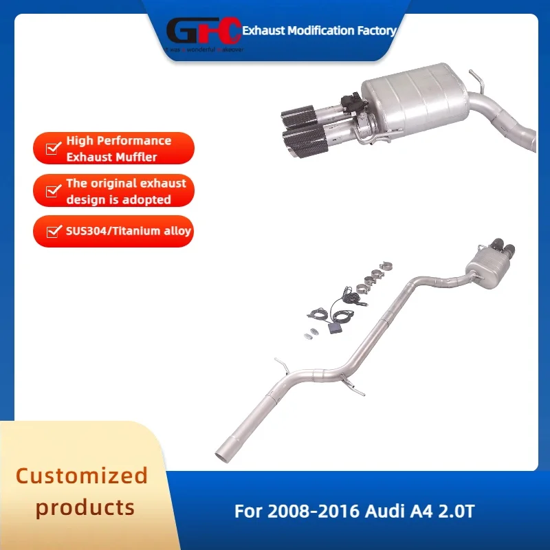 

GFC Catback Valvetronic Exhaust Pipe for 2008-2016 Audi A4 2.0T High-Performance Stainless Steel Valve Exhaust Muffler System
