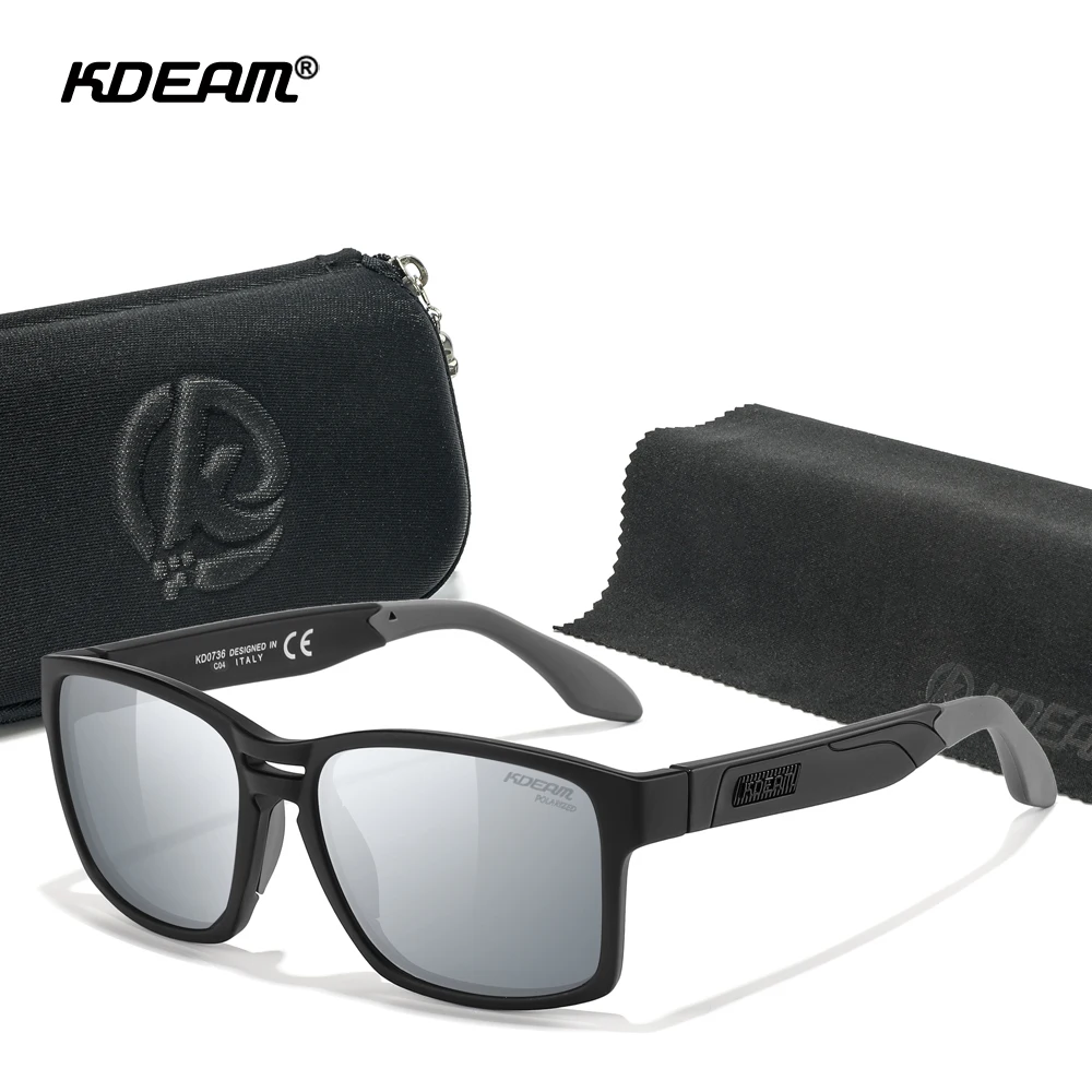 KDEAM Photochrome polarisierte Herren-Sonnenbrille zum Angeln, passend zu allen quadratischen Sonnenbrillen aus TR90-Material zum Golfen, Fahren, Joggen