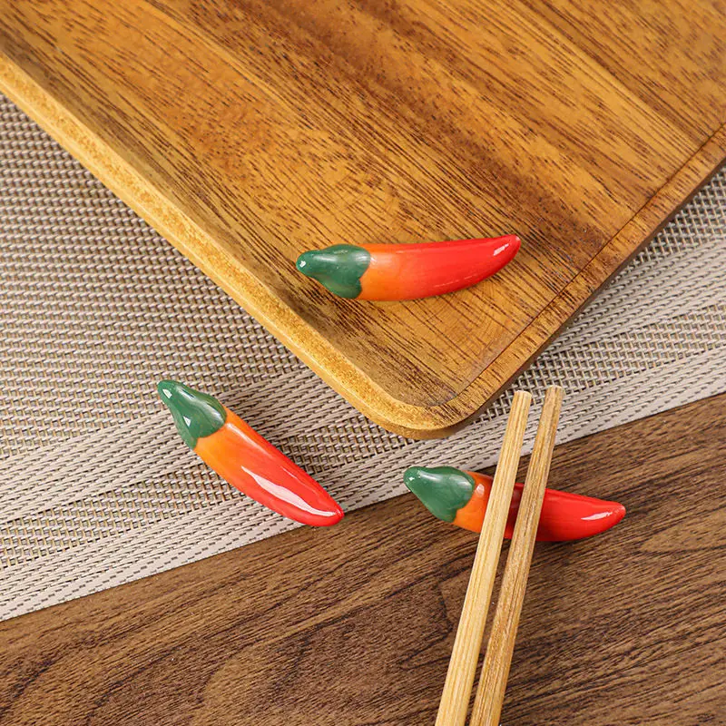 

Creative Vegetable Chopstick Holder Ceramic Home Chili Ornament