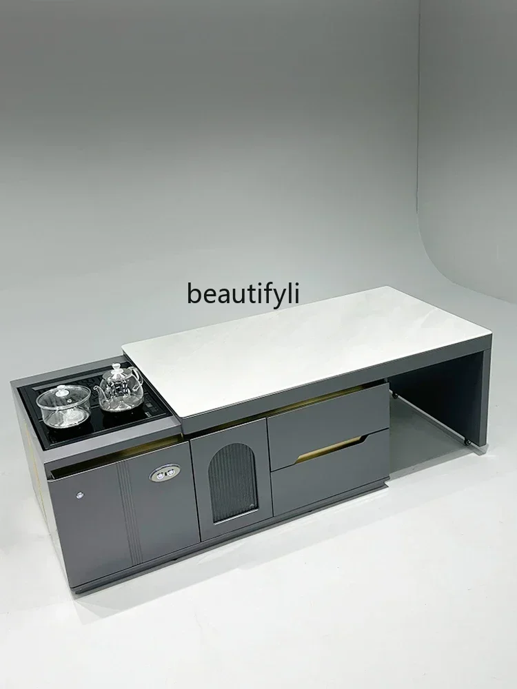

New Arrivals H13 Marble Retractable Tea Table Multifunctional Intelligent Lifting Tea Making Table Living Room Kung Fu Tea Table