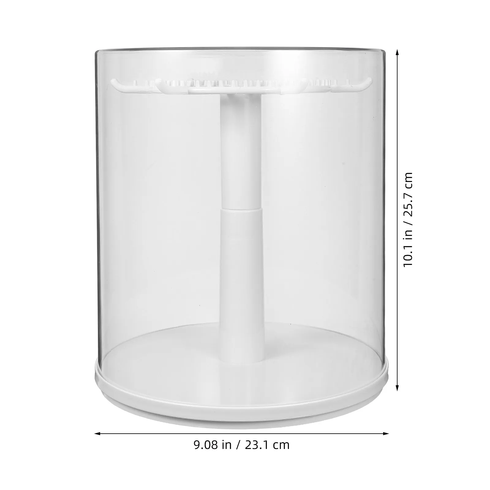 Clear Rotating Display Case 360 Degree Turntable Base for Mini Collectibles Desktop Shelf Showcase Organizer Storage Box