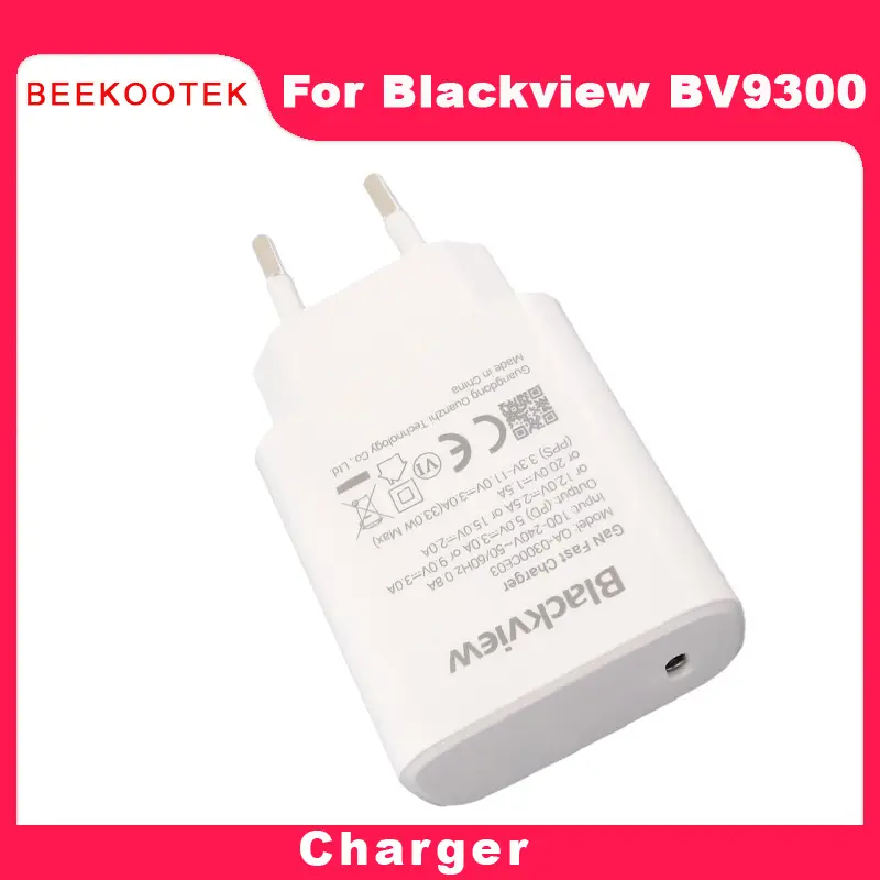 شاحن جديد وأصلي لبلاك فيو BV9300 مع محول شحن سريع وكابل USB وخط بيانات لهاتف بلاك فيو BV9300 الذكي - 2