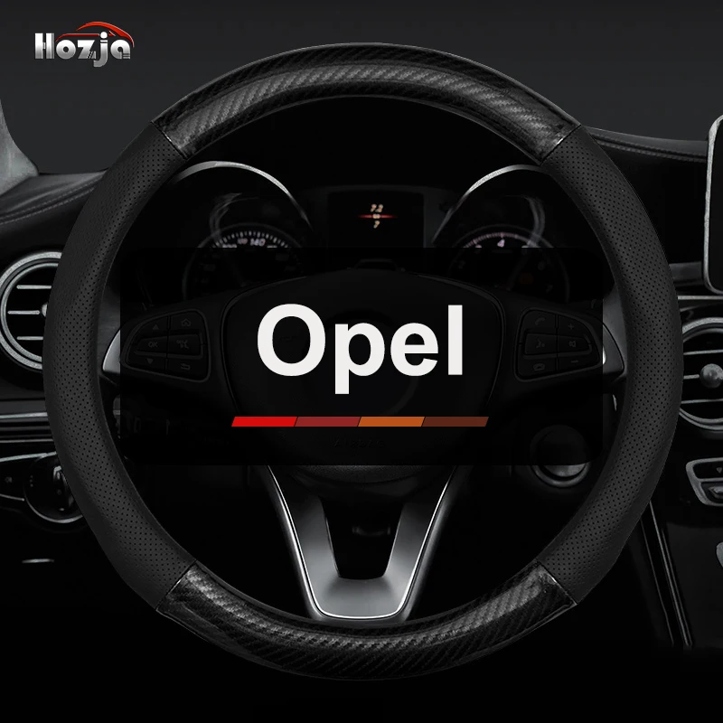 Leather Car Steering Wheel Cover for Opel Vauxhall Corsa Corsa-e Astra GS ST GSe 2024 2023 2022 Non-slip Auto Accessories