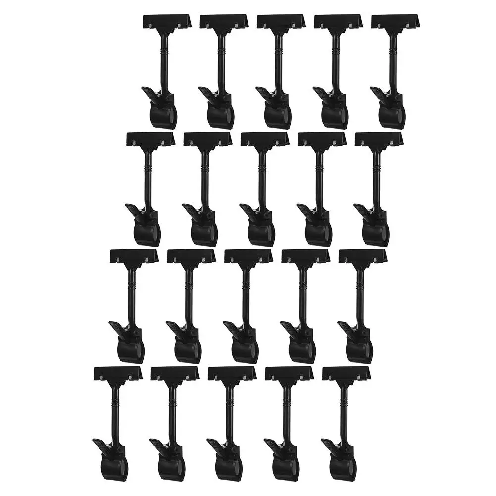 20Pcs Plastic Sign Holder Clip Rotatable T-Shaped Price Tag Clips for Retail Store Shelves Fruit Displays Label Holder Display
