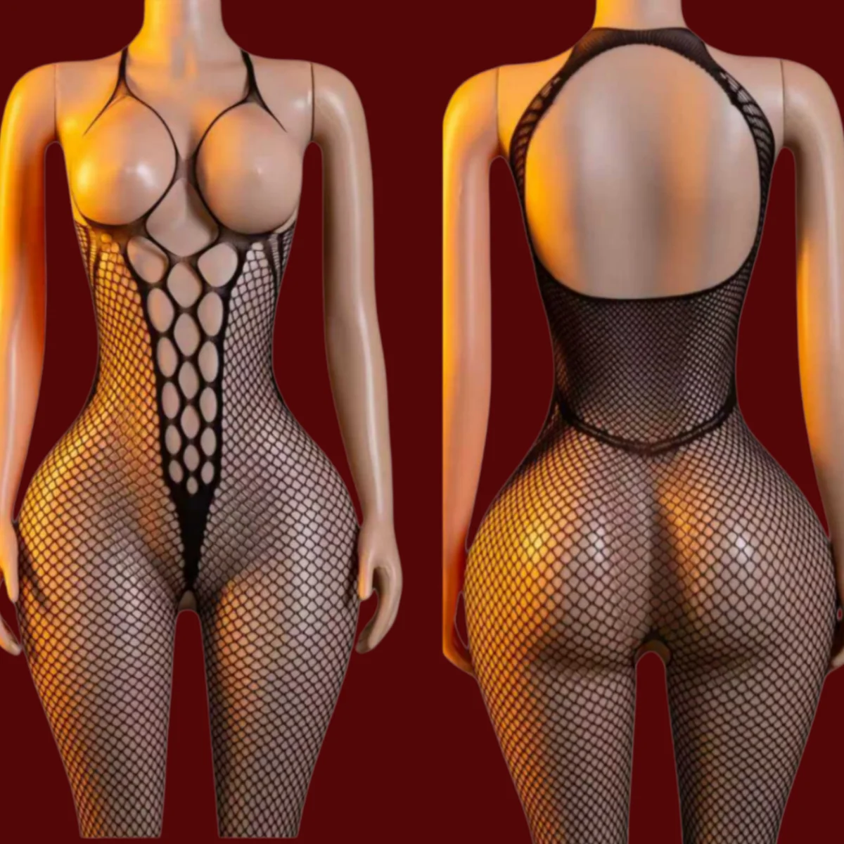 New Crotchless Lingerie Bodysuit Open Crotch Sexy Costumes Fishnet Bodysuit Sex Romantic Acessories Plaid Bodystocking Body Suit