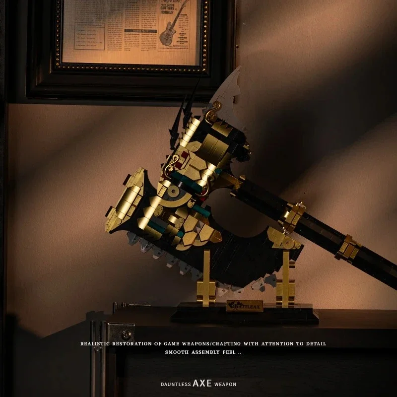 EM ESTOQUE MOC Criatividade Machado de Batalha Blocos de Montar Modelo Serra Elétrica Espada Brinquedos de Montagem para Crianças Conjunto de Presente de Aniversário