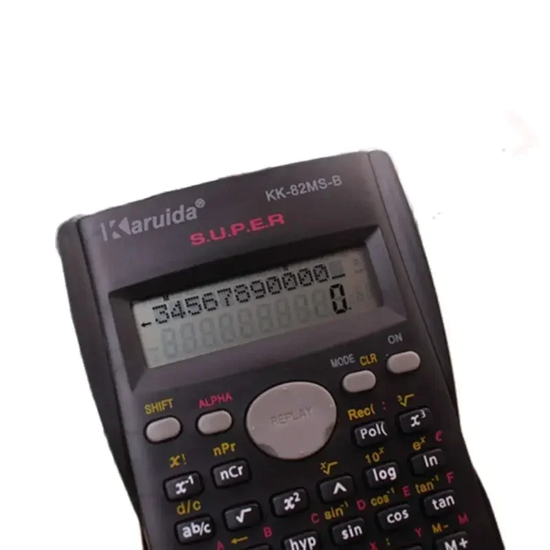 Calculadora dedicada para ensino de matemática, portátil, calculadora científica, estudante, display de 2 linhas, portátil, multifuncional