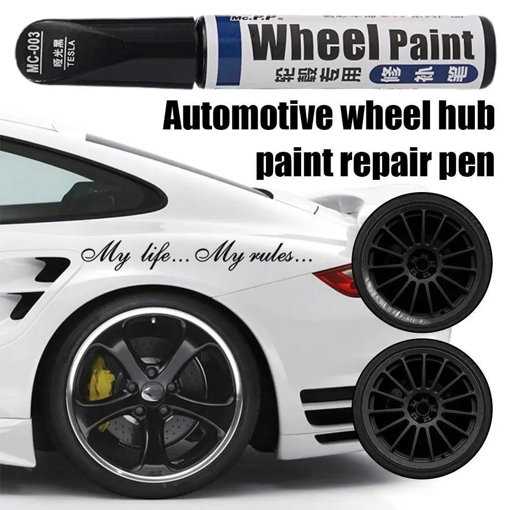 12ml Silver Black Alloy Wheel Up Pen Repair Paint Curbing Hub Wheel Spray Brush Maker Scratch Paint With Scratch N9P4