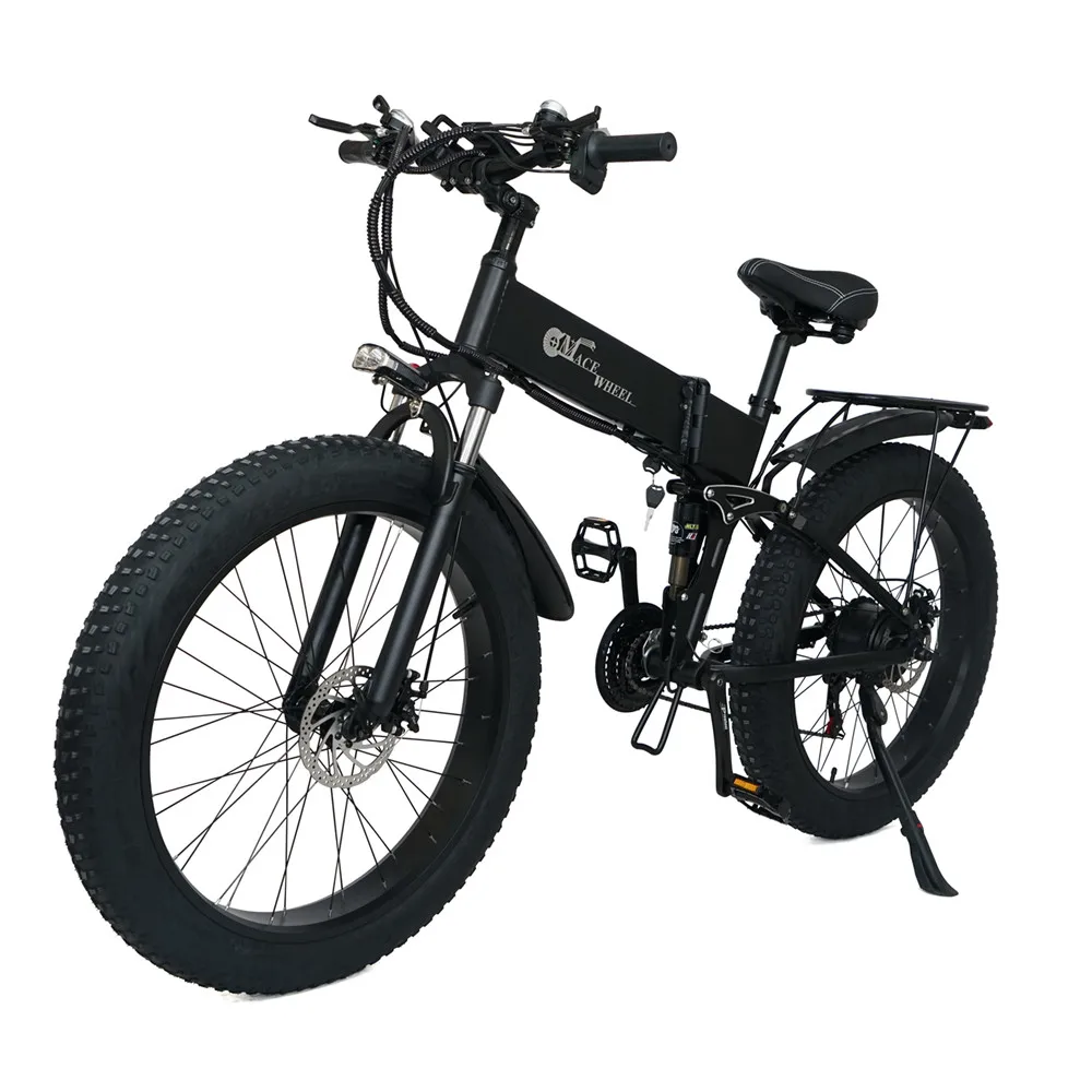 

X26 Adult Folding Electric Bike 26 inch Fat Tire Mountain Bike 750W 48V 10.8Ah Ebike Snow Bike for Men