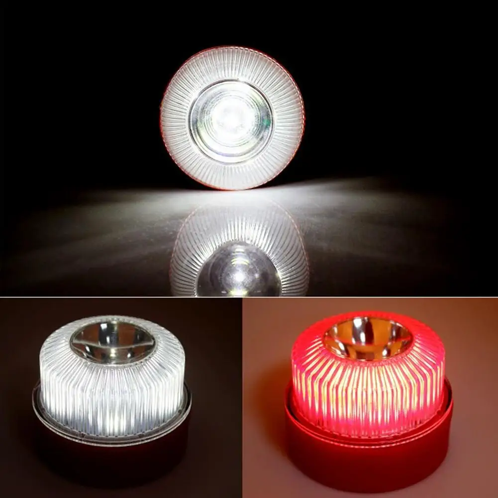 V16 点滅ライト LED ホワイト緊急ライト磁気誘導ストロボ点滅警告灯安全アクセサリー車の警告灯
