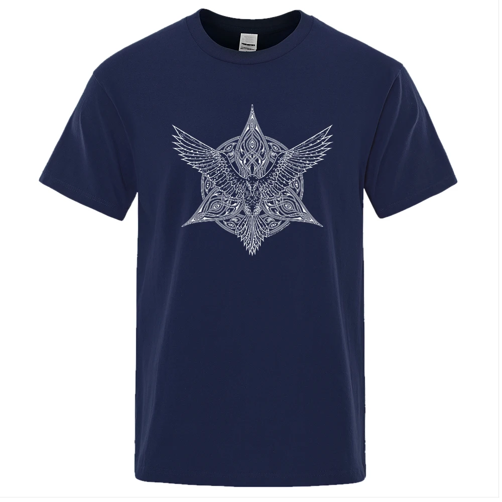 

YM Odin Tshirt Men Ragnar Raven T Shirt 2021 Summer Brand Tops O-Neck Short Sleeve Mens T-Shirt TV Show Viking Legend Tees