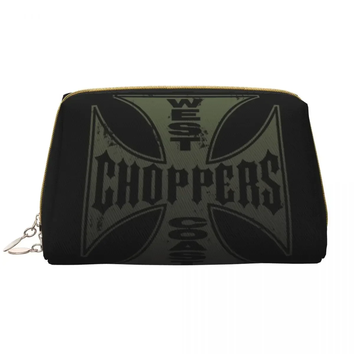 West Coast Chopper Iron Cross Cosmetic Bag Women Fashion Big Capacity Makeup Case Beauty Storage Toiletry Bags