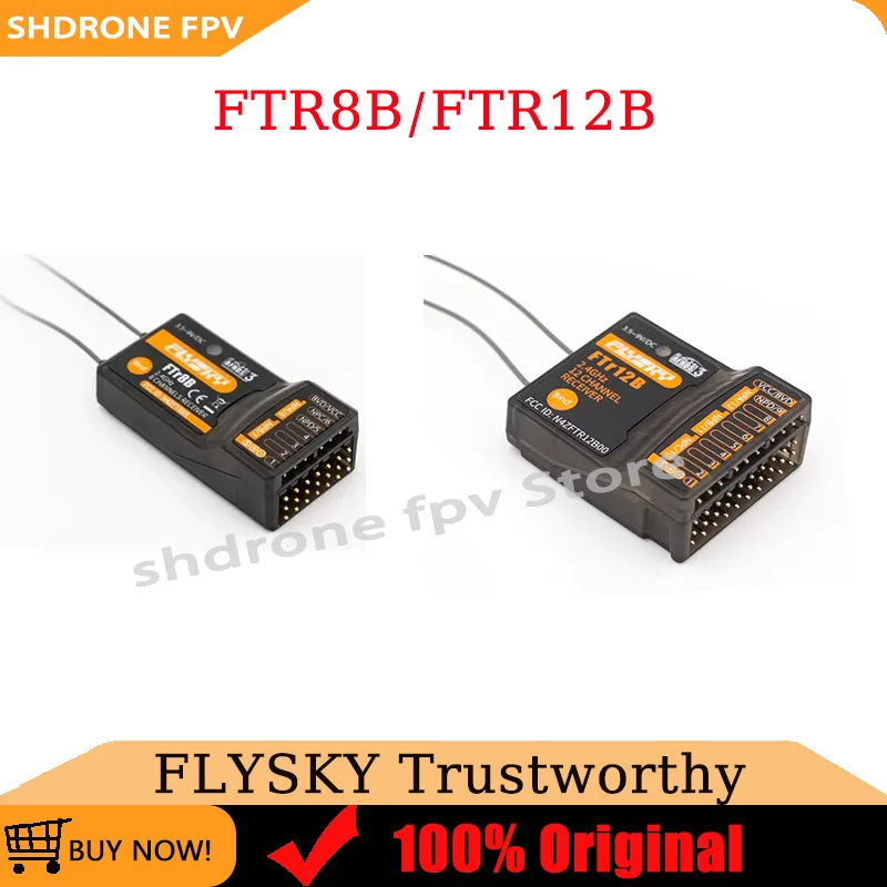 

FLYSKY Fusi FTR8B/FTR12B 2.4GHz AFHDS 3 Dual Antenna PWM PPM I-bus Mini Receiver for Drone Helicopter Fixed Wing Glider Vehicle