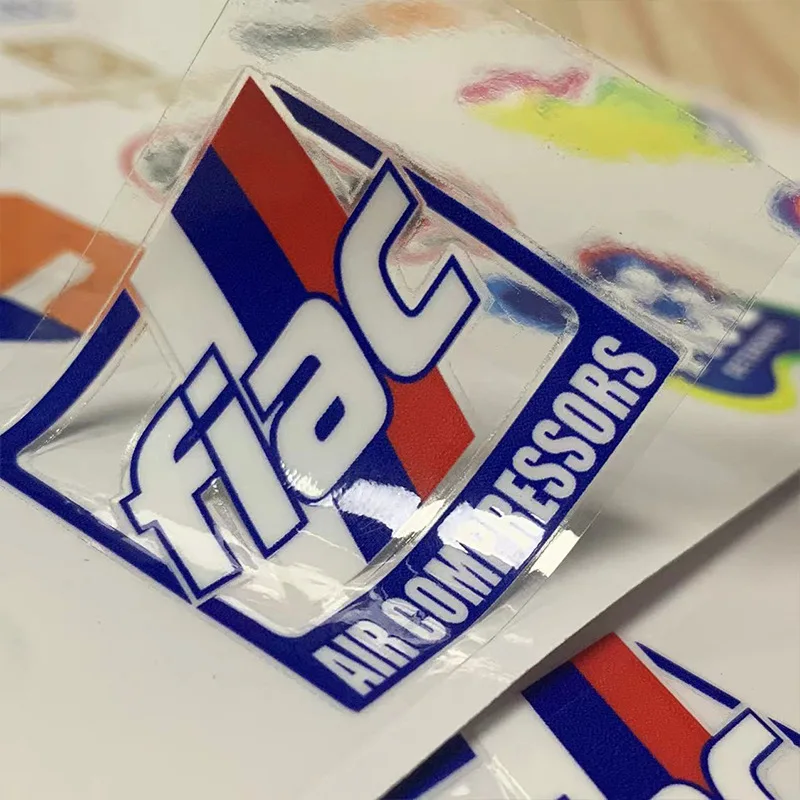 4cm 200 Pcs Multi-color UV Printing Crystal Epoxy Stickers Personalized Text Adhesive Labels for Retail Product Branding
